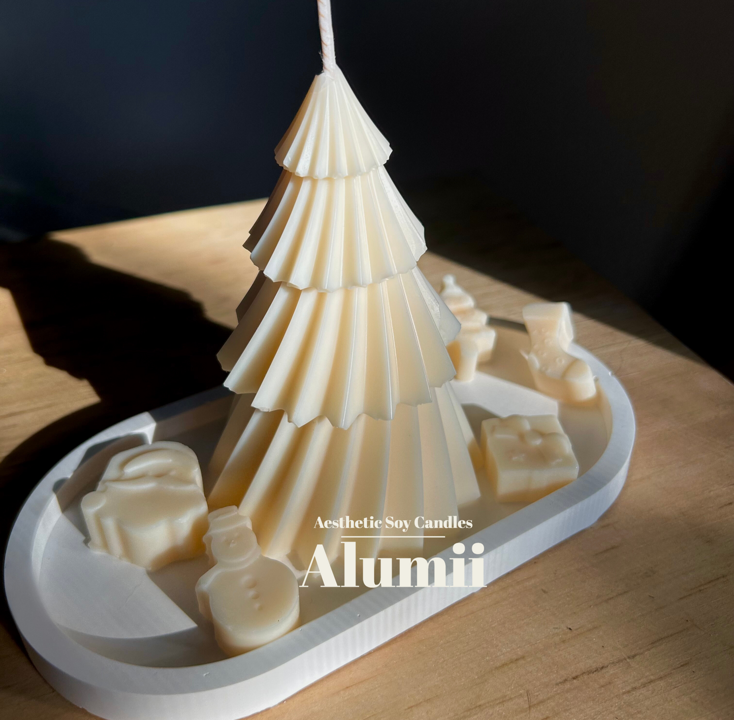 Big Spiral Winter Tree Candle