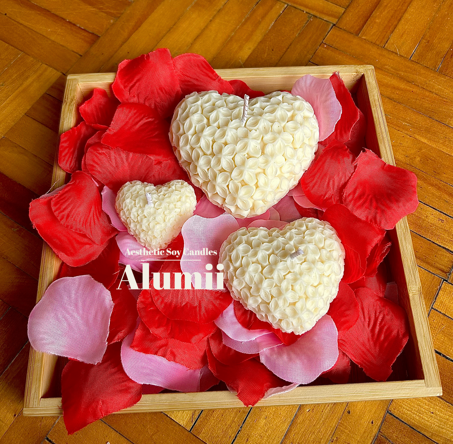 Floral Hearts Candles