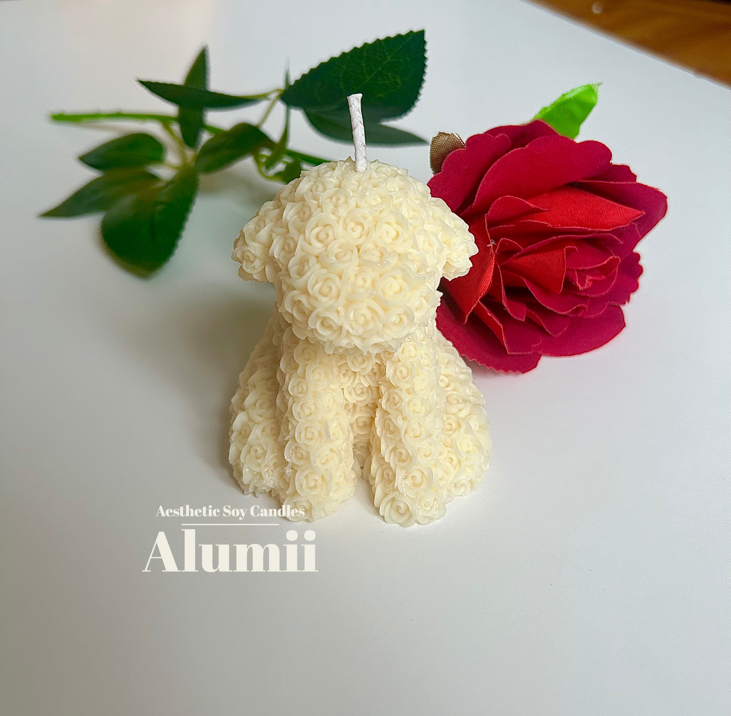 Flower Puppy Candle