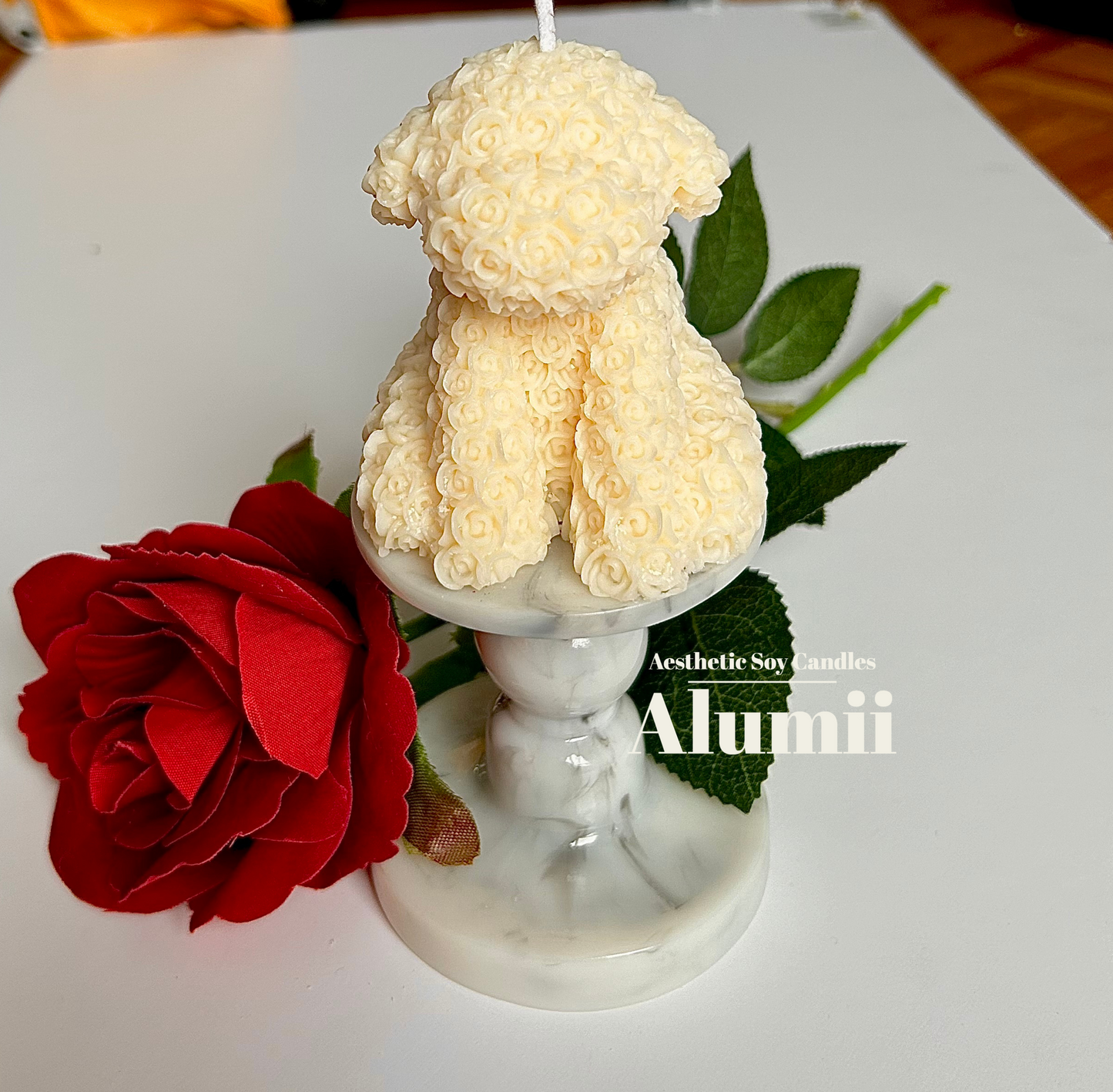 Flower Puppy Candle
