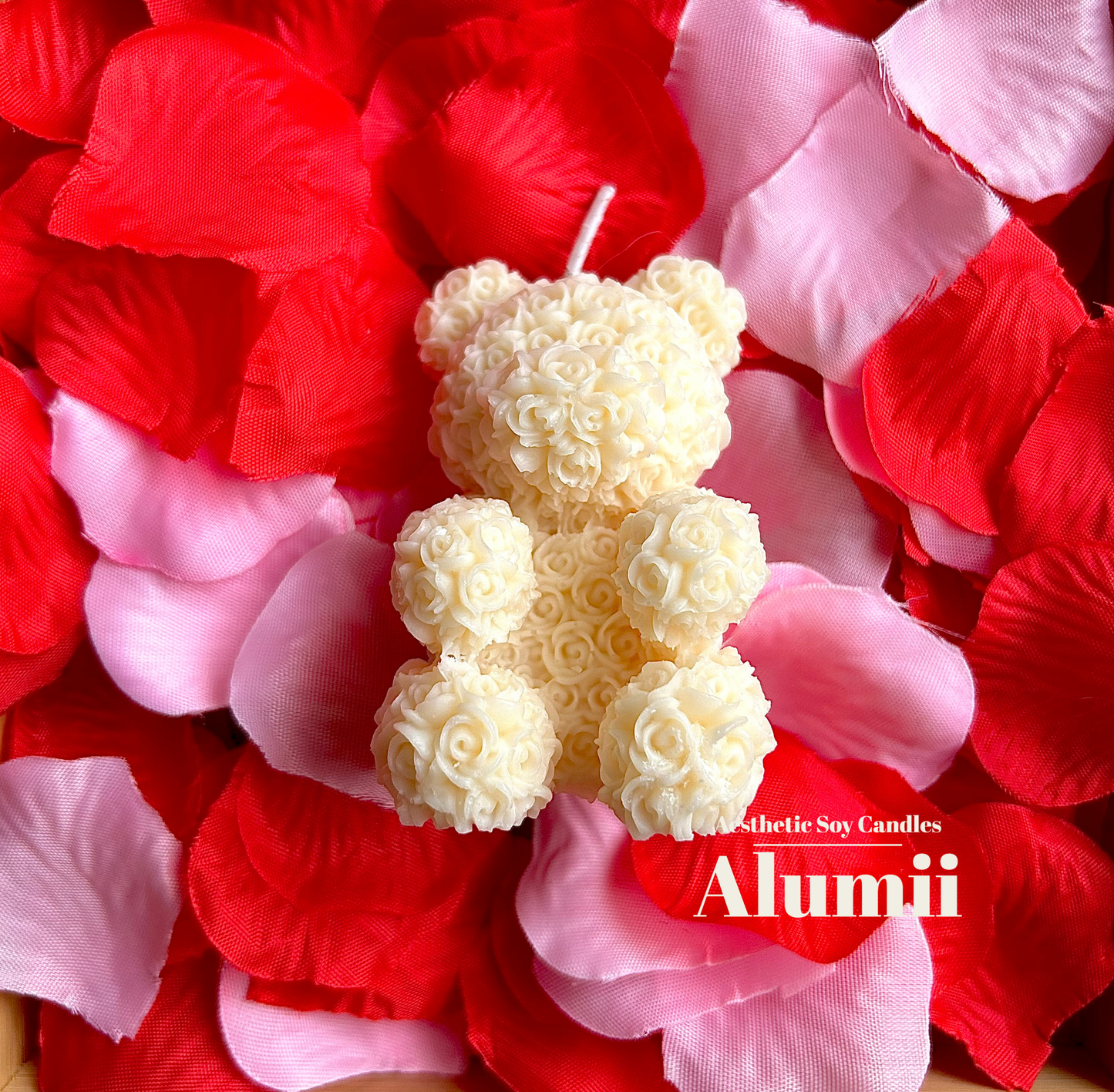 Flower Teddy Bear Candle