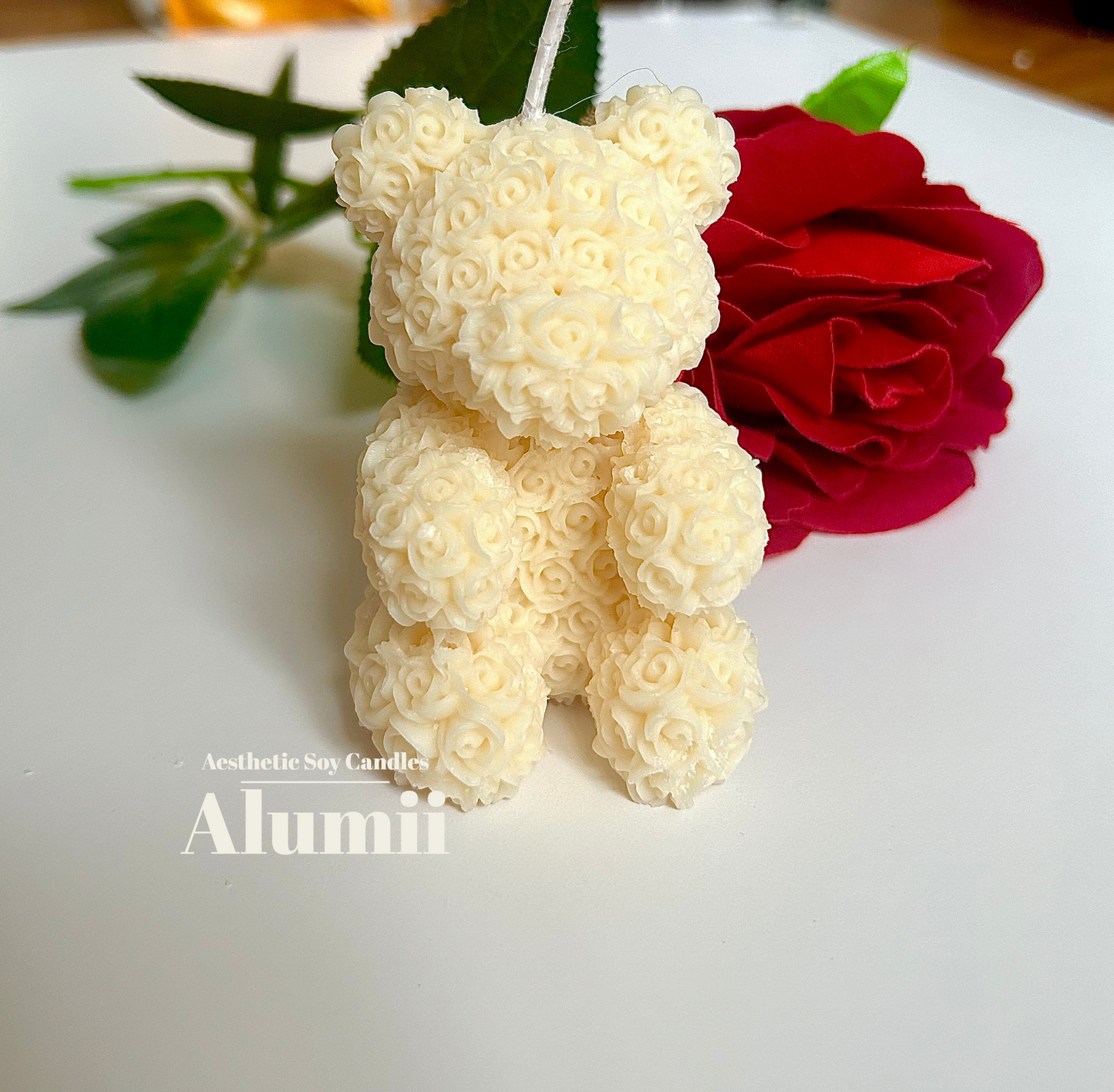 Flower Teddy Bear Candle