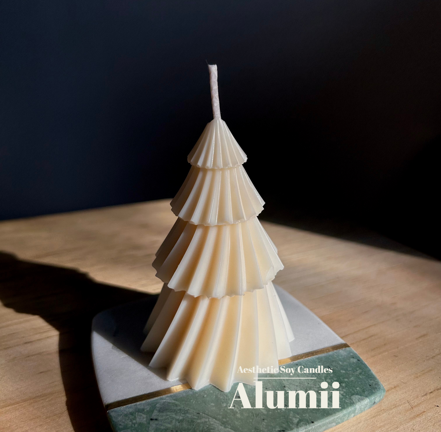 Small Spiral Winter Tree Candle