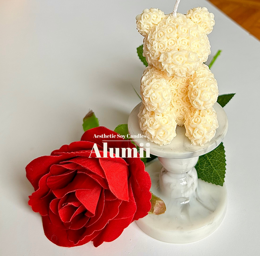 Flower Teddy Bear Candle